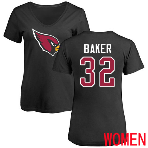 Arizona Cardinals Black Women Budda Baker Name And Number Logo NFL Football #32 T Shirt->nfl t-shirts->Sports Accessory